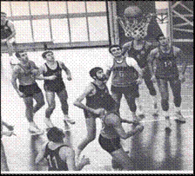 Un canestro di Rossetti nel 1970 contro la Unipol Bologna.